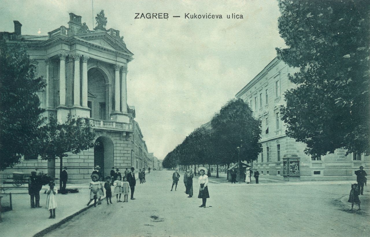 Kukovićeva ulica (današnja Hebrangova), oko 1905. godine